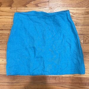 Reformation Turquoise Blue Mini Skirt